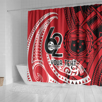 Custom Samoa Manuia le 62 Tausaga O le Tutoatasi Shower Curtain Samoan Tatau Red Art LT9 - Polynesian Pride