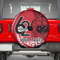 Custom Samoa Manuia le 62 Tausaga O le Tutoatasi Spare Tire Cover Samoan Tatau Red Art LT9 - Polynesian Pride