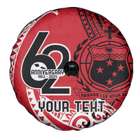 Custom Samoa Manuia le 62 Tausaga O le Tutoatasi Spare Tire Cover Samoan Tatau Red Art LT9 - Polynesian Pride