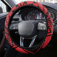 Samoa Manuia le 62 Tausaga O le Tutoatasi Steering Wheel Cover Samoan Tatau Red Art LT9 - Polynesian Pride