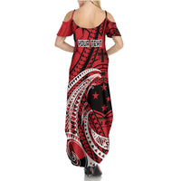 Custom Samoa Manuia le 62 Tausaga O le Tutoatasi Summer Maxi Dress Samoan Tatau Red Art LT9 - Polynesian Pride