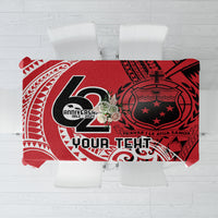 Custom Samoa Manuia le 62 Tausaga O le Tutoatasi Tablecloth Samoan Tatau Red Art LT9 Red - Polynesian Pride