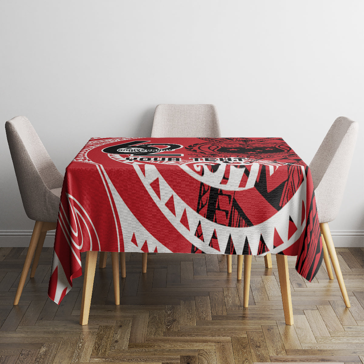 Custom Samoa Manuia le 62 Tausaga O le Tutoatasi Tablecloth Samoan Tatau Red Art LT9 - Polynesian Pride
