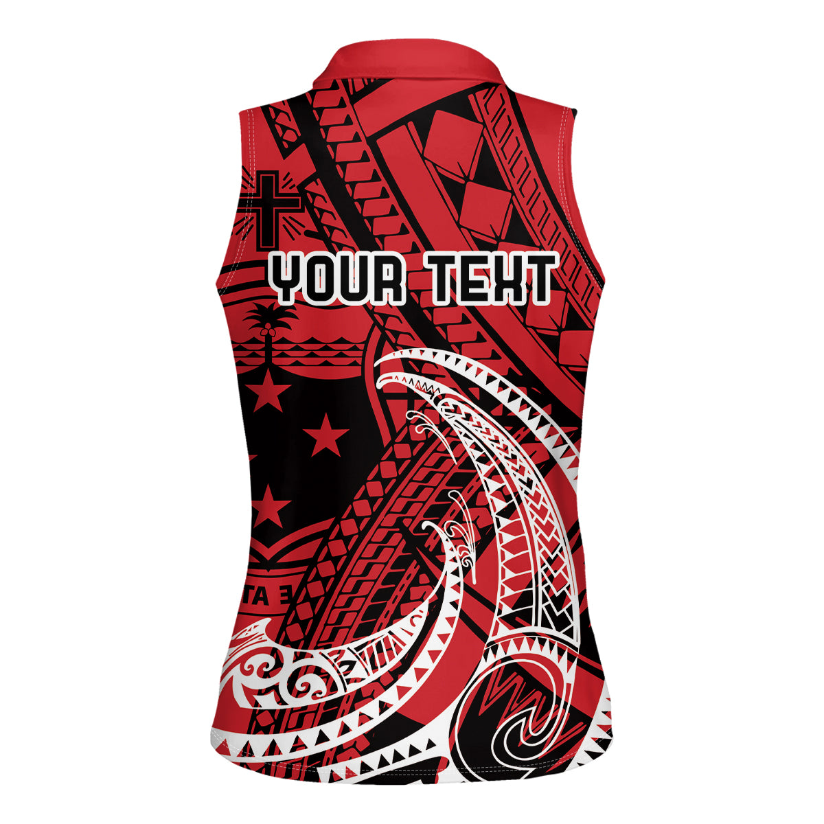 Custom Samoa Manuia le 62 Tausaga O le Tutoatasi Women Sleeveless Polo Shirt Samoan Tatau Red Art LT9 - Polynesian Pride