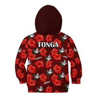 Tonga Rugby Kid Hoodie Polynesian Style With Hibiscus LT9 - Polynesian Pride