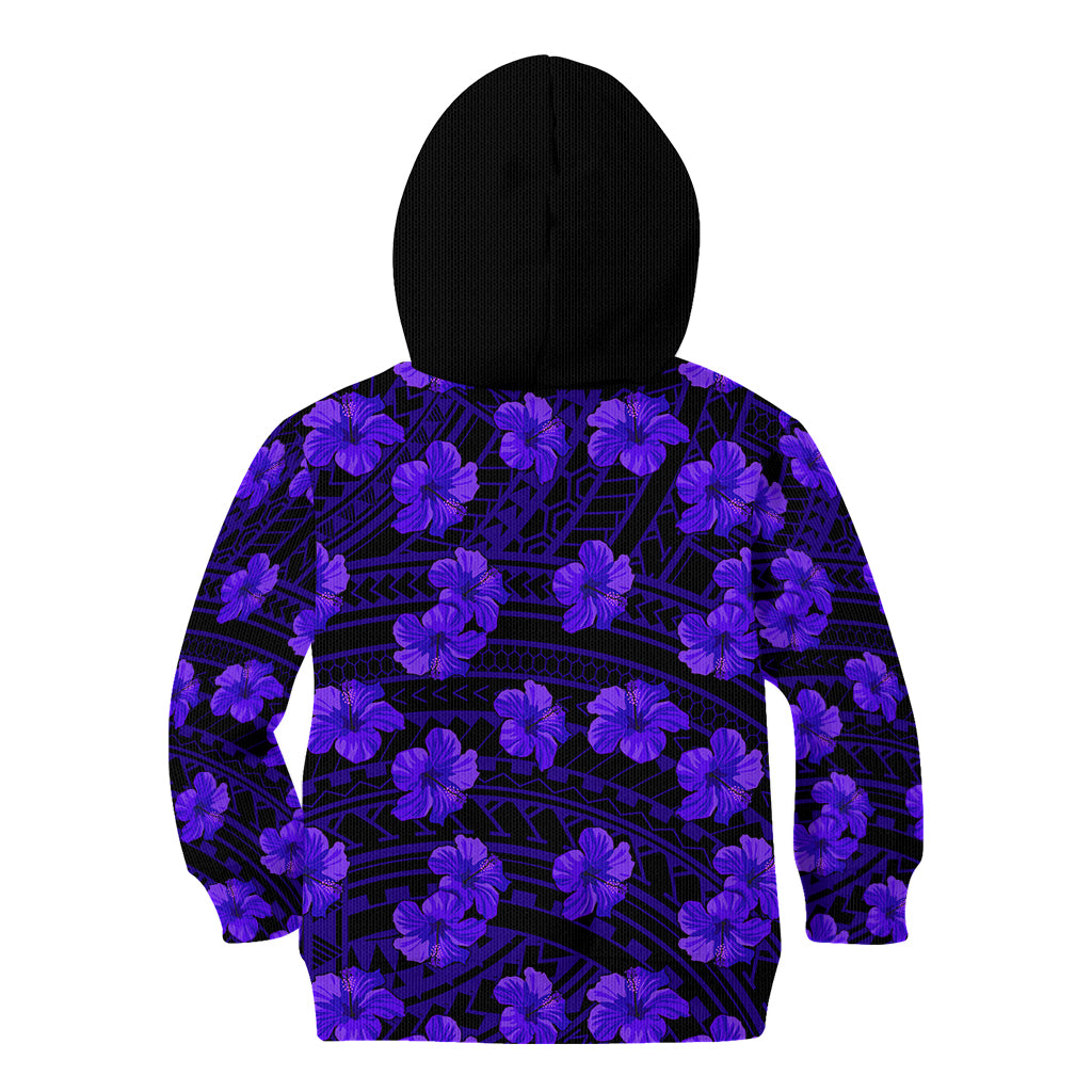 Polynesian Pride Hawaii Style With Hibiscus Kid Hoodie Blue LT9 - Polynesian Pride
