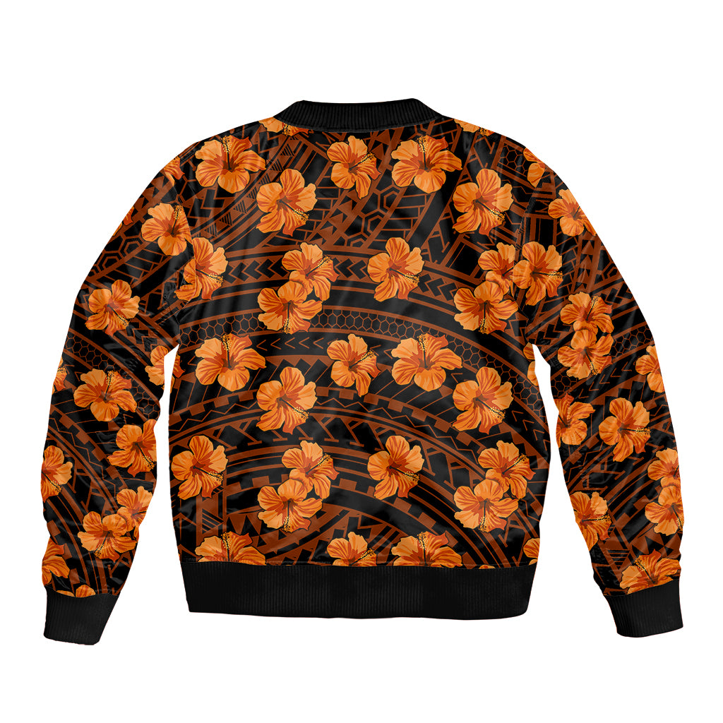 Polynesian Pride Hawaii Style With Hibiscus Bomber Jacket Gold LT9 - Polynesian Pride