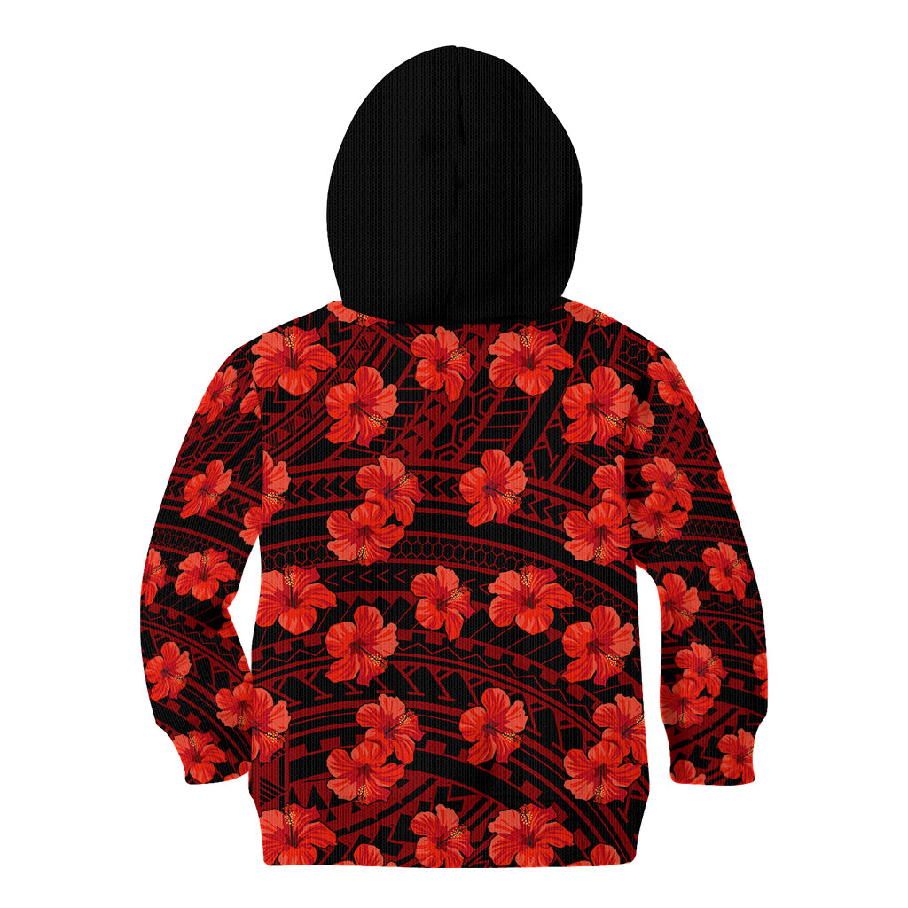 Polynesian Pride Hawaii Style With Hibiscus Kid Hoodie Red LT9 - Polynesian Pride