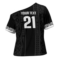 Custom New Zealand Football White Fern Supporter Cross Shoulder Shirt LT9 - Polynesian Pride