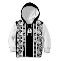 Custom New Zealand Football White Fern Supporter Kid Hoodie LT9 Hoodie Black - Polynesian Pride