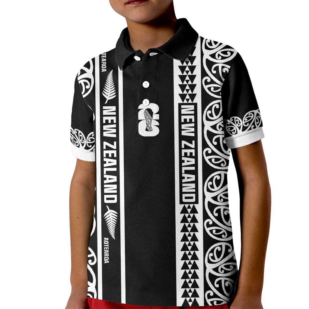 Custom New Zealand Football White Fern Supporter Kid Polo Shirt