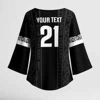 Custom New Zealand Football White Fern Supporter Kimono Sleeve Blouse LT9 - Polynesian Pride