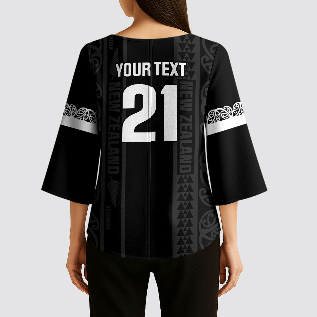 Custom New Zealand Football White Fern Supporter Kimono Sleeve Blouse LT9 - Polynesian Pride