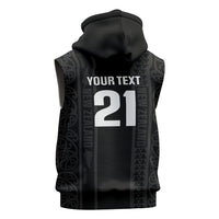 Custom New Zealand Football White Fern Supporter Sleeveless Hoodie LT9 - Polynesian Pride
