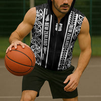 Custom New Zealand Football White Fern Supporter Sleeveless Zip Hoodie LT9 - Polynesian Pride
