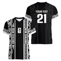 Custom New Zealand Football White Fern Supporter Women V-Neck T-Shirt LT9 - Polynesian Pride