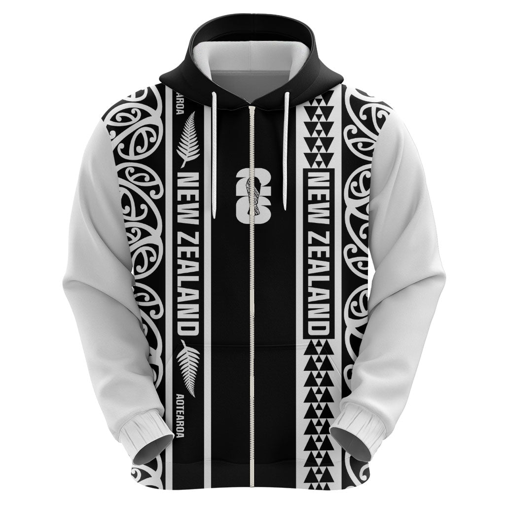 Custom New Zealand Football White Fern Supporter Zip Hoodie LT9 - Polynesian Pride