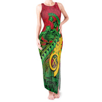 Vanuatu Islands Tank Maxi Dress Polynesian Tattoo and Sea Turtle LT9 Women Green - Polynesian Pride