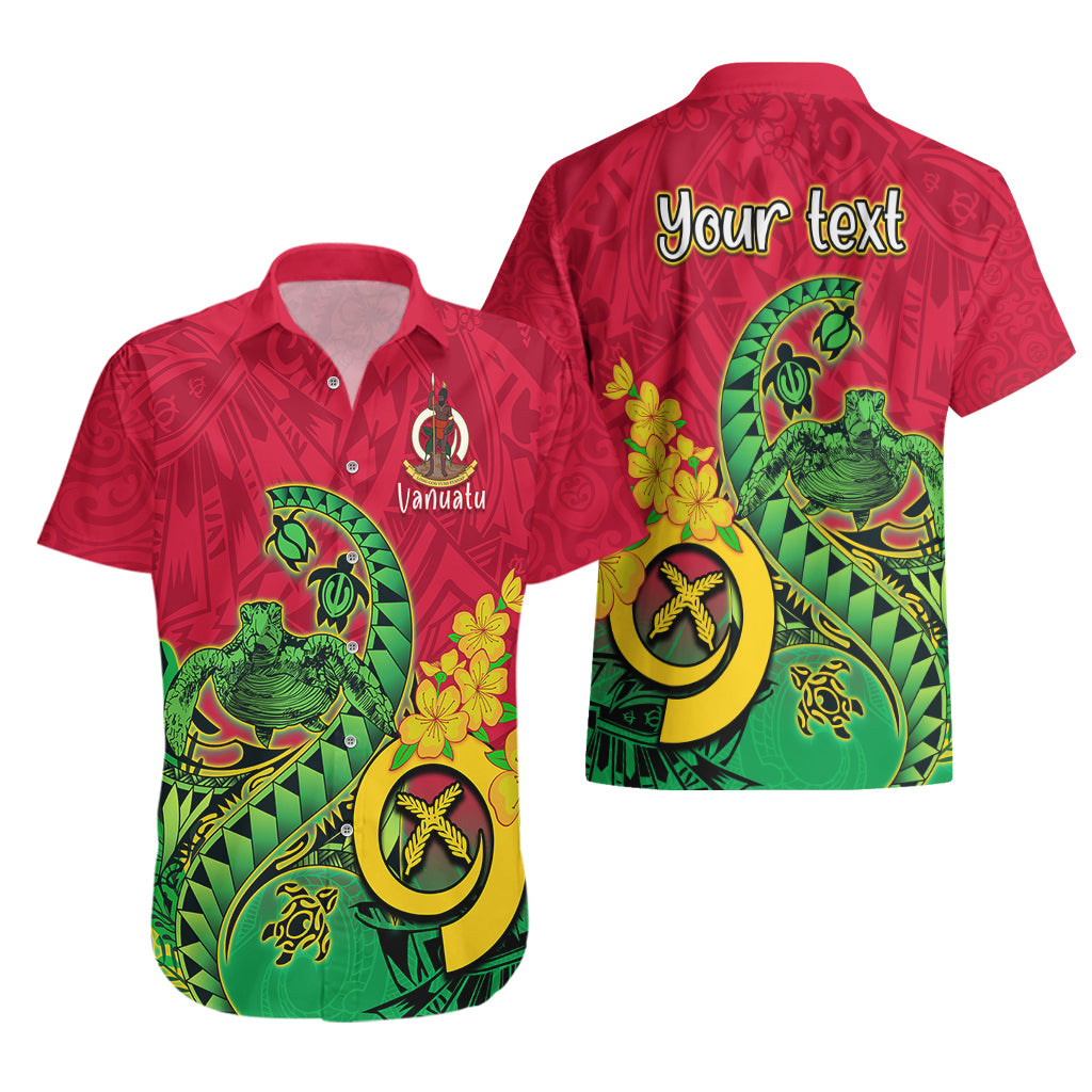 Personalised Vanuatu Islands Hawaiian Shirt Polynesian Tattoo and Sea Turtle LT9 - Polynesian Pride