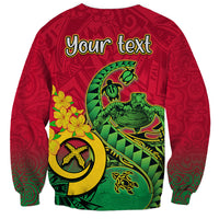 Personalised Vanuatu Islands Sweatshirt Polynesian Tattoo and Sea Turtle LT9 - Polynesian Pride
