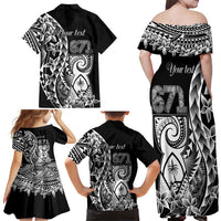 671 Guam Personalised Family Matching Off Shoulder Maxi Dress and Hawaiian Shirt Latte Stone Tribal LT9 - Polynesian Pride