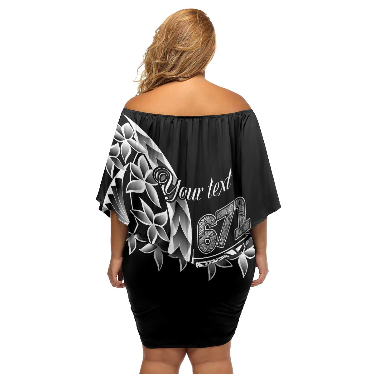 671 Guam Personalised Family Matching Off Shoulder Short Dress and Hawaiian Shirt Latte Stone Tribal LT9 - Polynesian Pride