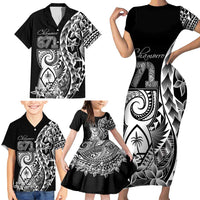 671 Guam Personalised Family Matching Short Sleeve Bodycon Dress and Hawaiian Shirt Latte Stone Tribal LT9 - Polynesian Pride
