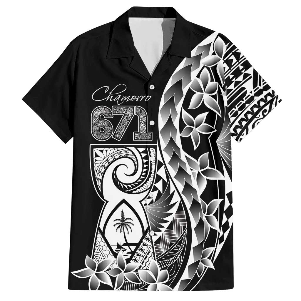 671 Guam Personalised Family Matching Short Sleeve Bodycon Dress and Hawaiian Shirt Latte Stone Tribal LT9 Dad's Shirt - Short Sleeve Black - Polynesian Pride