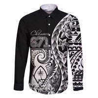 671 Guam Personalised Family Matching Short Sleeve Bodycon Dress and Hawaiian Shirt Latte Stone Tribal LT9 Dad's Shirt - Long Sleeve Black - Polynesian Pride