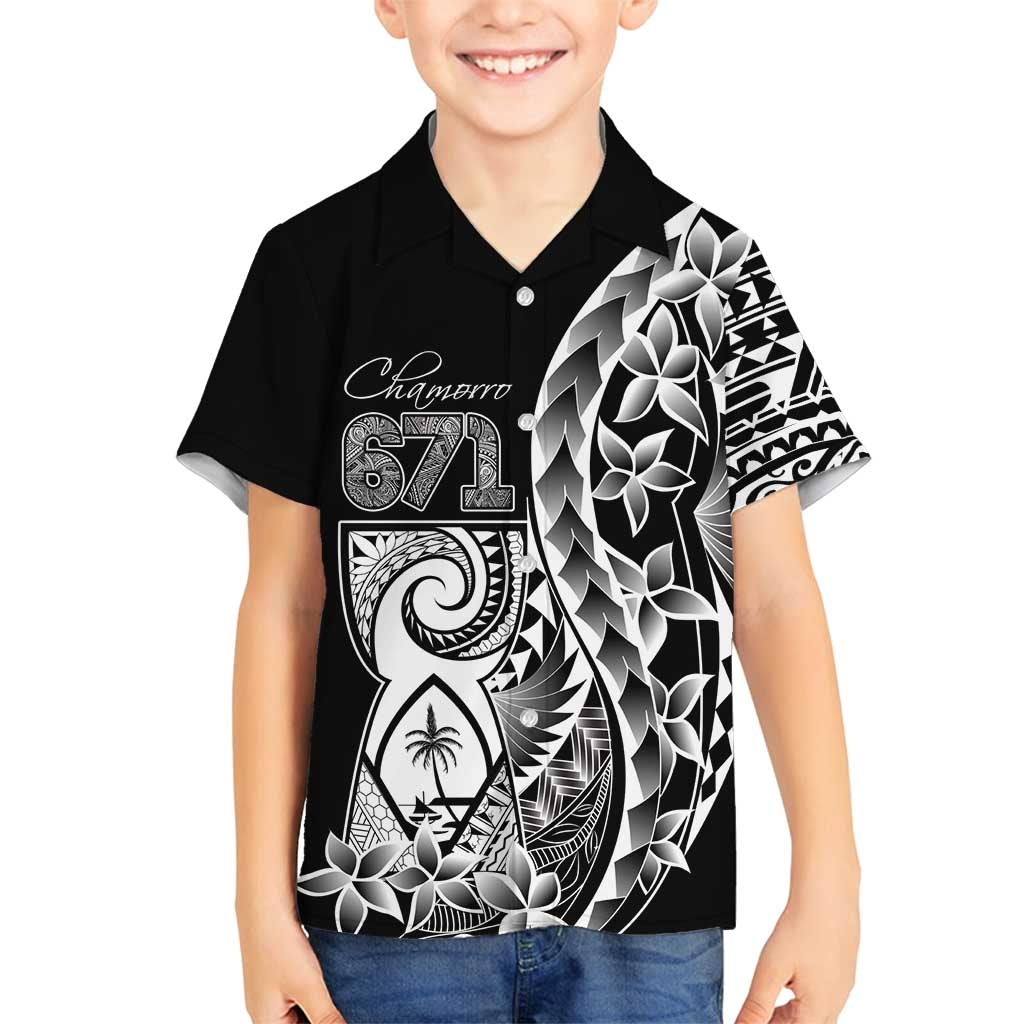671 Guam Personalised Family Matching Summer Maxi Dress and Hawaiian Shirt Latte Stone Tribal LT9 Son's Shirt Black - Polynesian Pride