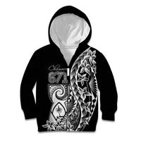 671 Guam Personalised Kid Hoodie Latte Stone Tribal LT9 Zip Hoodie Black - Polynesian Pride