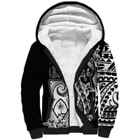 671 Guam Personalised Sherpa Hoodie Latte Stone Tribal LT9 Unisex Black - Polynesian Pride