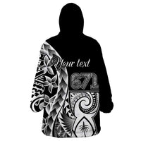 671 Guam Personalised Wearable Blanket Hoodie Latte Stone Tribal LT9 - Polynesian Pride