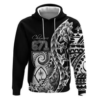 671 Guam Personalised Zip Hoodie Latte Stone Tribal LT9 Pullover Hoodie Black - Polynesian Pride