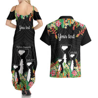 671 Guam Personalised Couples Matching Summer Maxi Dress and Hawaiian Shirt Latte Stone and Tropical Flowers LT9 - Polynesian Pride