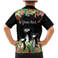 671 Guam Personalised Family Matching Mermaid Dress and Hawaiian Shirt Latte Stone and Tropical Flowers LT9 - Polynesian Pride