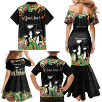 671 Guam Personalised Family Matching Mermaid Dress and Hawaiian Shirt Latte Stone and Tropical Flowers LT9 - Polynesian Pride