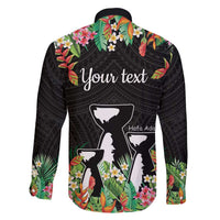 671 Guam Personalised Family Matching Mermaid Dress and Hawaiian Shirt Latte Stone and Tropical Flowers LT9 - Polynesian Pride