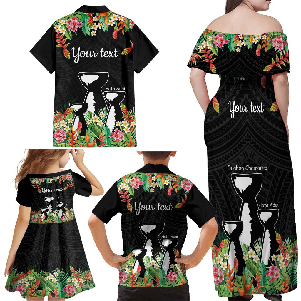 671 Guam Personalised Family Matching Off Shoulder Maxi Dress and Hawaiian Shirt Latte Stone and Tropical Flowers LT9 - Polynesian Pride