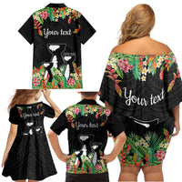 671 Guam Personalised Family Matching Off Shoulder Short Dress and Hawaiian Shirt Latte Stone and Tropical Flowers LT9 - Polynesian Pride