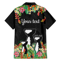 671 Guam Personalised Family Matching Off Shoulder Short Dress and Hawaiian Shirt Latte Stone and Tropical Flowers LT9 - Polynesian Pride