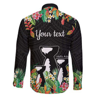 671 Guam Personalised Family Matching Puletasi and Hawaiian Shirt Latte Stone and Tropical Flowers LT9 - Polynesian Pride