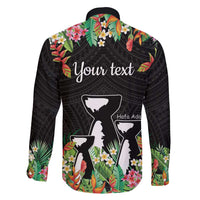 671 Guam Personalised Family Matching Short Sleeve Bodycon Dress and Hawaiian Shirt Latte Stone and Tropical Flowers LT9 - Polynesian Pride