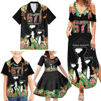 671 Guam Personalised Family Matching Summer Maxi Dress and Hawaiian Shirt Latte Stone and Tropical Flowers LT9 - Polynesian Pride