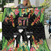 671 Guam Personalised Quilt Latte Stone and Tropical Flowers LT9 Black - Polynesian Pride