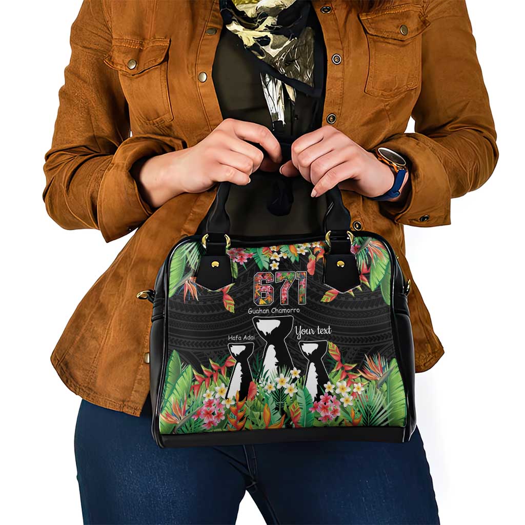 671 Guam Personalised Shoulder Handbag Latte Stone and Tropical Flowers LT9 - Polynesian Pride