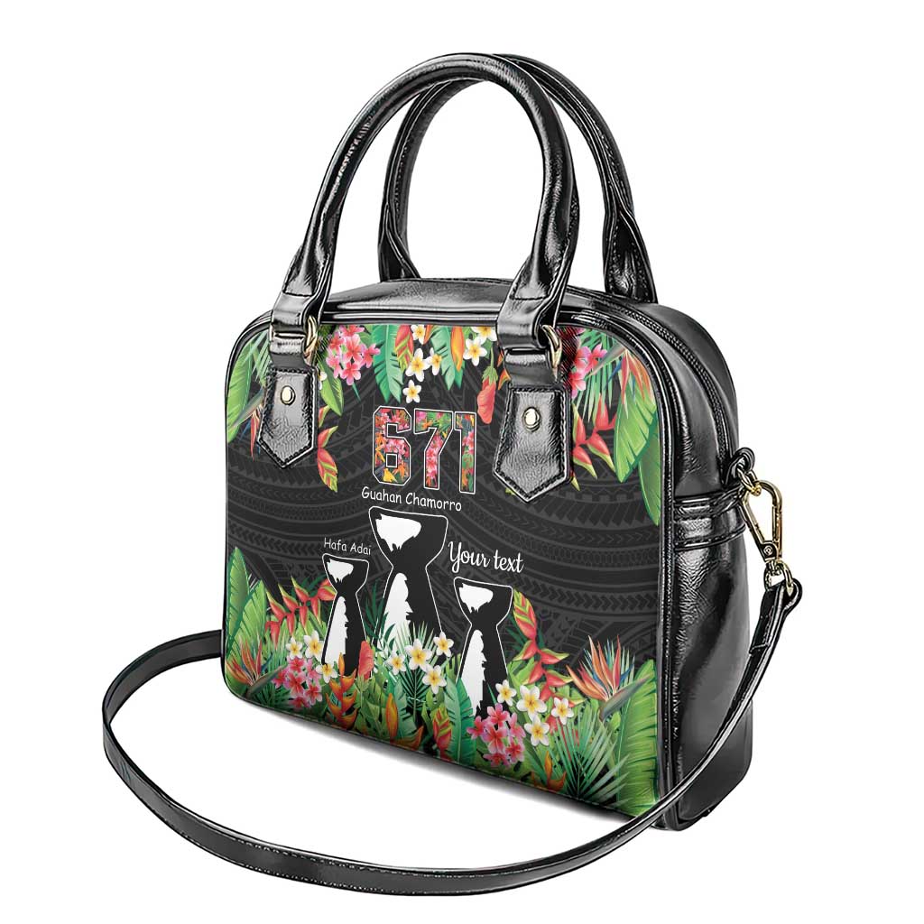 671 Guam Personalised Shoulder Handbag Latte Stone and Tropical Flowers LT9 - Polynesian Pride