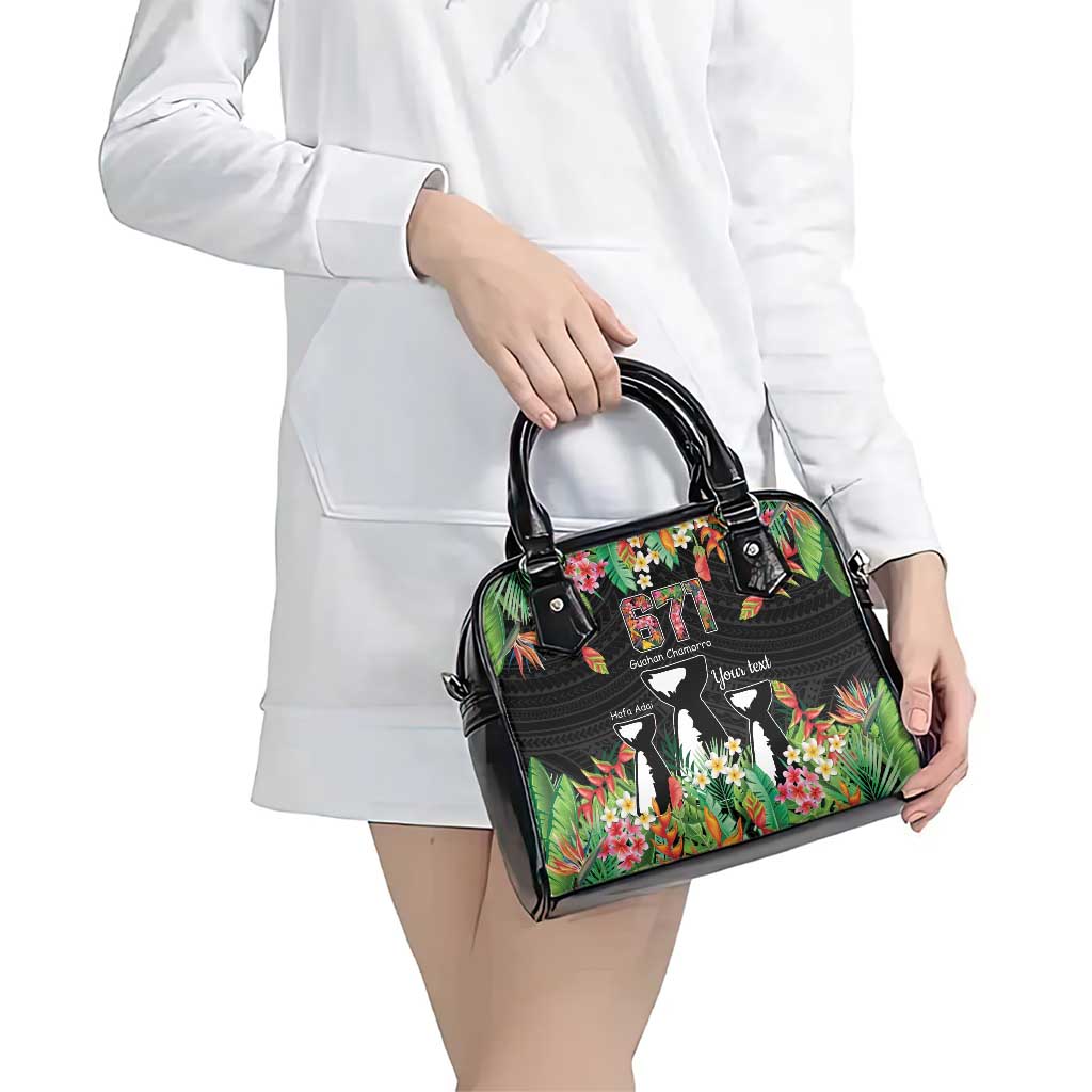 671 Guam Personalised Shoulder Handbag Latte Stone and Tropical Flowers LT9 - Polynesian Pride