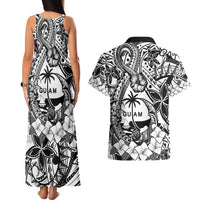 Guam Hafa Adai Guasali Flowers Couples Matching Tank Maxi Dress and Hawaiian Shirt LT9 - Polynesian Pride