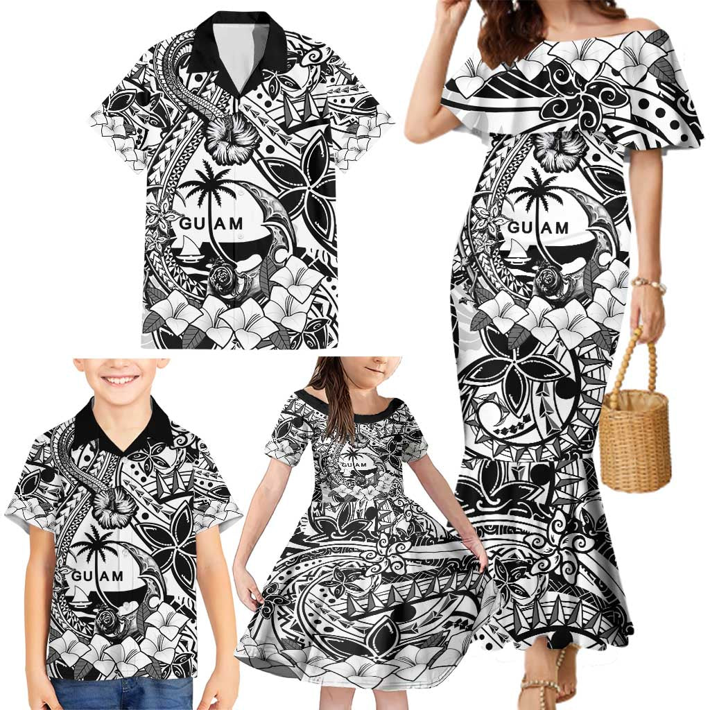 Guam Hafa Adai Guasali Flowers Family Matching Mermaid Dress and Hawaiian Shirt LT9 - Polynesian Pride